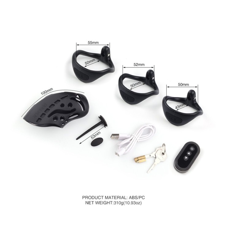 CINTURA DI CASTITA' PER UOMO E-STIM IN ABS CON ACCESSORI... 2