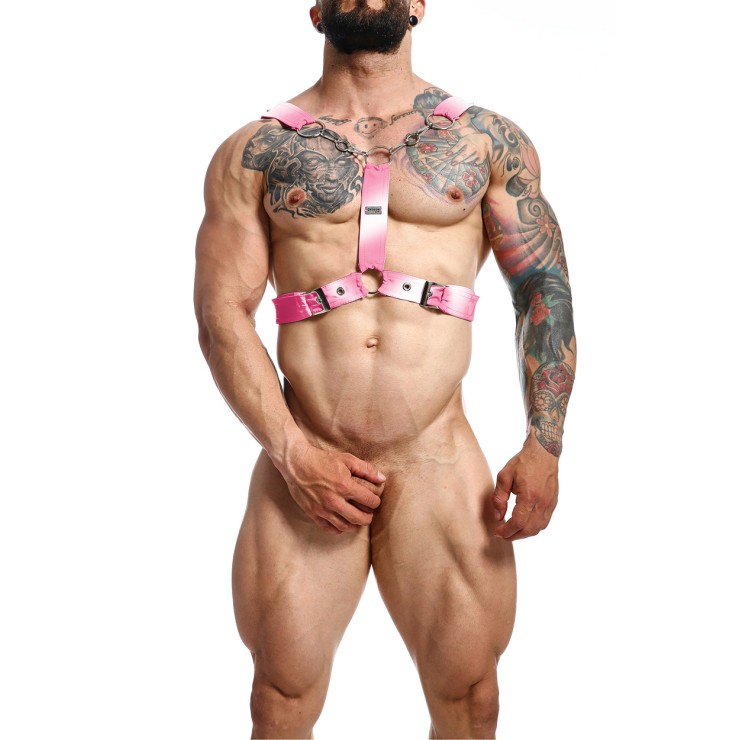 HARNESS SEXY PER UOMO CON CINGHIE REGOLABILI ROSA... 2
