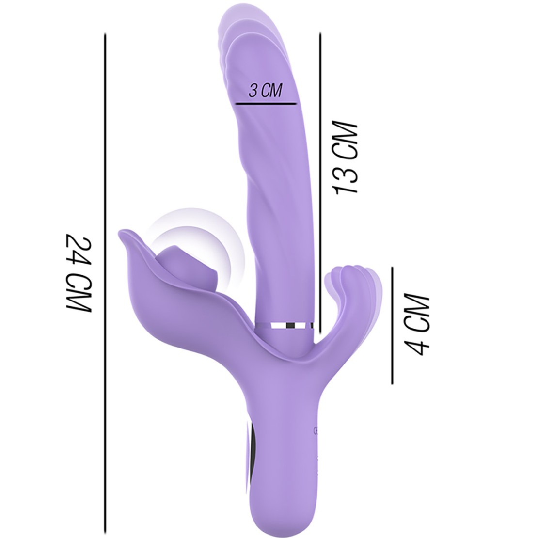 SEX TOY VIBRANTE TRIPLO VAGINALE ANALE CON...