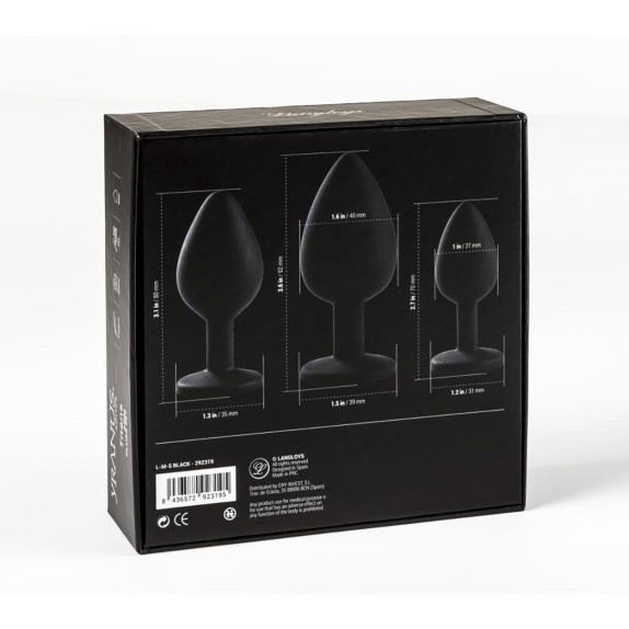 KIT 3 TAPPI PLUG ANALI SEX TOY DIVERSE DIMENSIONI TITANS YRANUS