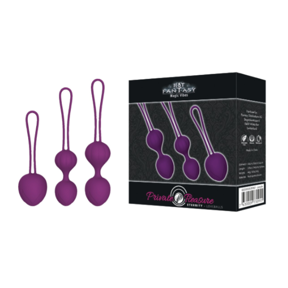 KIT 3 PEZZI PALLINE VAGINALI PRIVATE PLEASURE IN SILICONE SEX TOY PER ALLENAMENTO