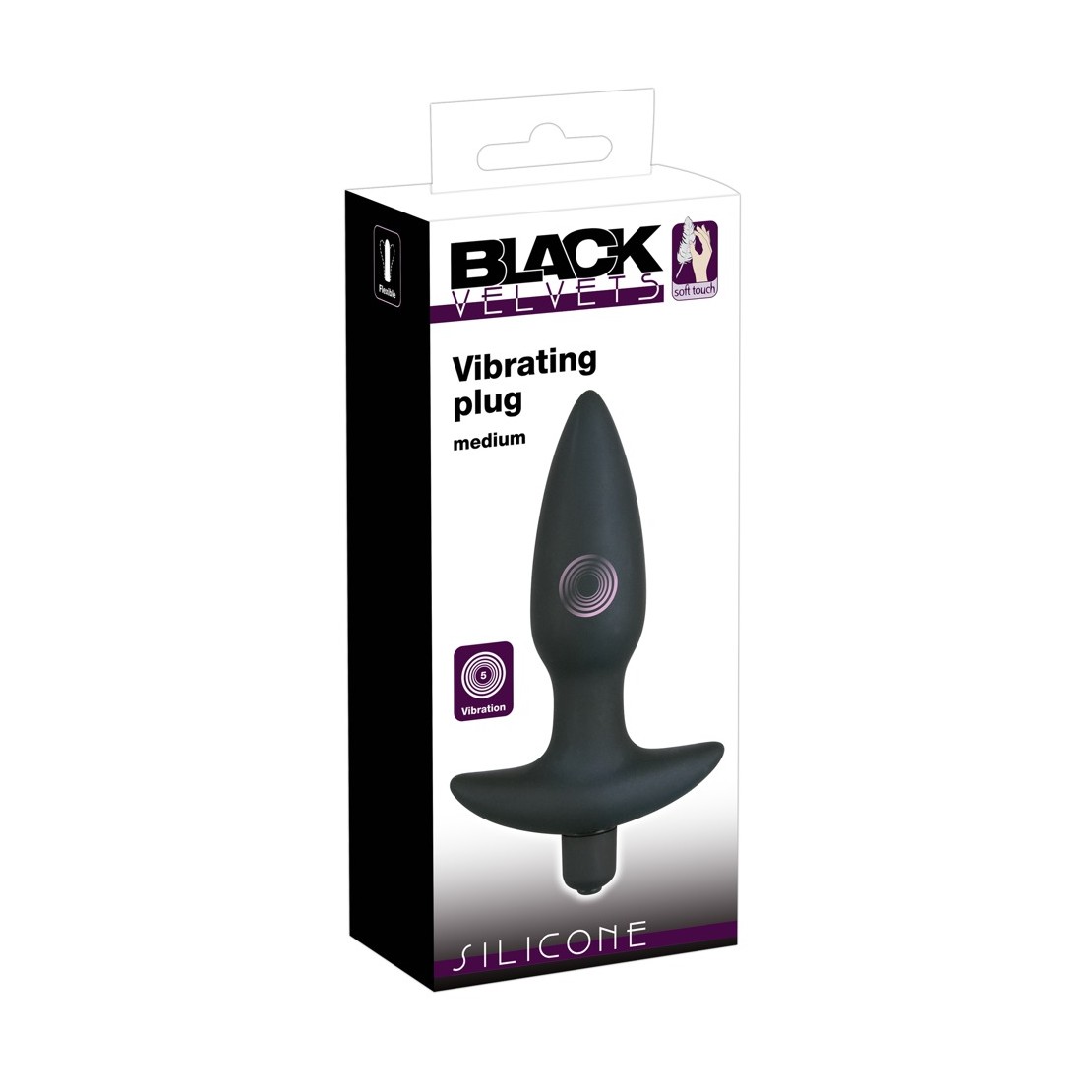 TAPPO ANALE VIBRANTE IN SILICONE MEDIUM A BATTERIE