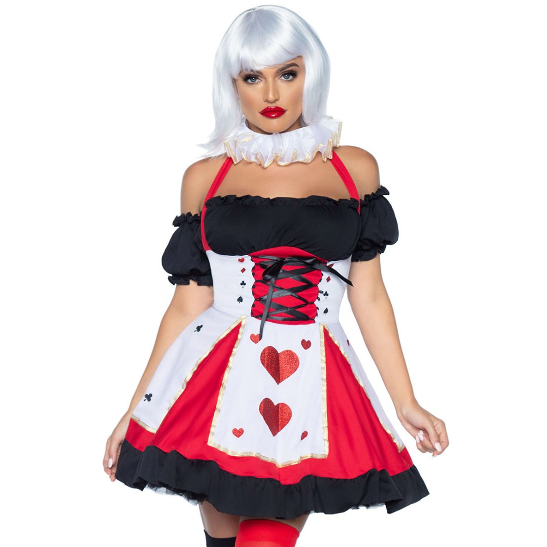 REGINA DI CUORI COSTUME TRAVESTIMENTO SEXY PER...