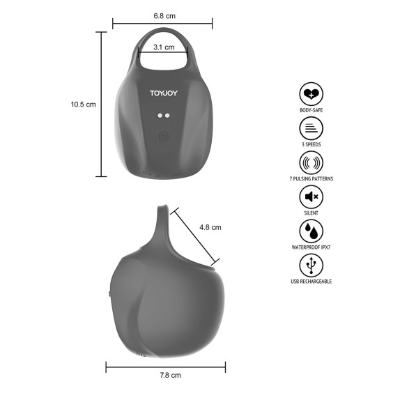 STIMOLATORE DELLO SCROTO VIBRANTE E PULSANTE CON RICARICA USB BRONX
