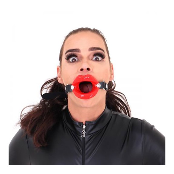 MORSO-GAG A FORMA DI BOCCA DIAMETRO 8 CM CON CINGHIA REGOLABILE