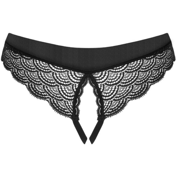 TANGA SEXY PER DONNA APERTO SUL CAVALLO IN PIZZO NERO OBSESSIVE CHEMERIS