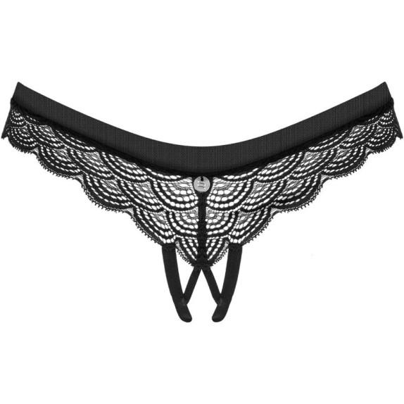 TANGA SEXY PER DONNA APERTO SUL CAVALLO IN PIZZO NERO OBSESSIVE CHEMERIS