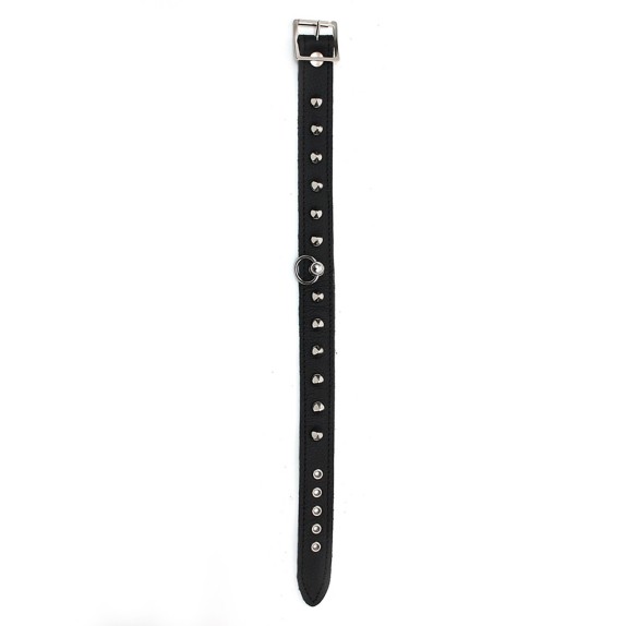 COLLARE FETISH SEXY PELLE NERO DONNA CON BORCHIE 25 MM