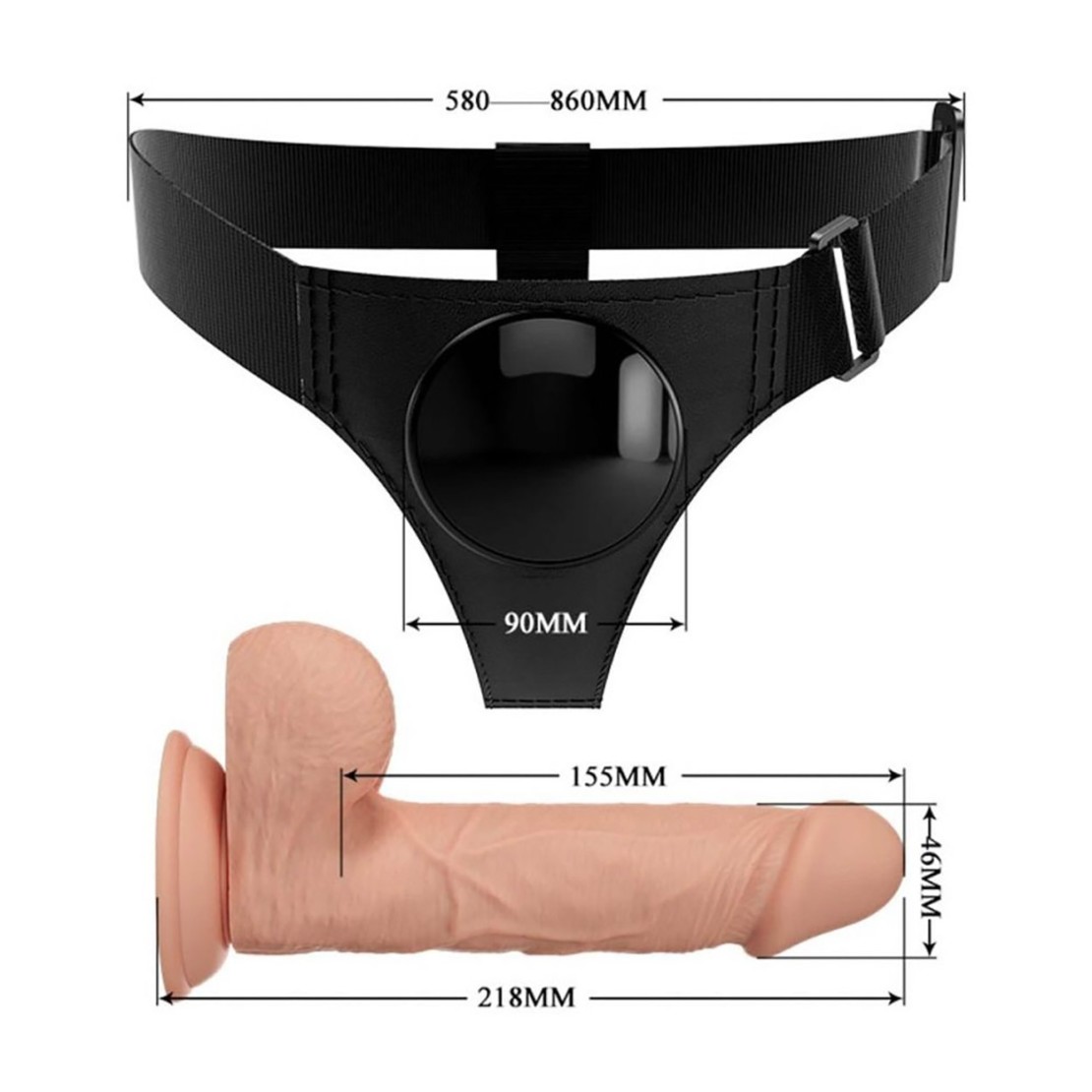 STRAP-ON FALLO INDOSSABILE PER DONNA 22 CM CON...