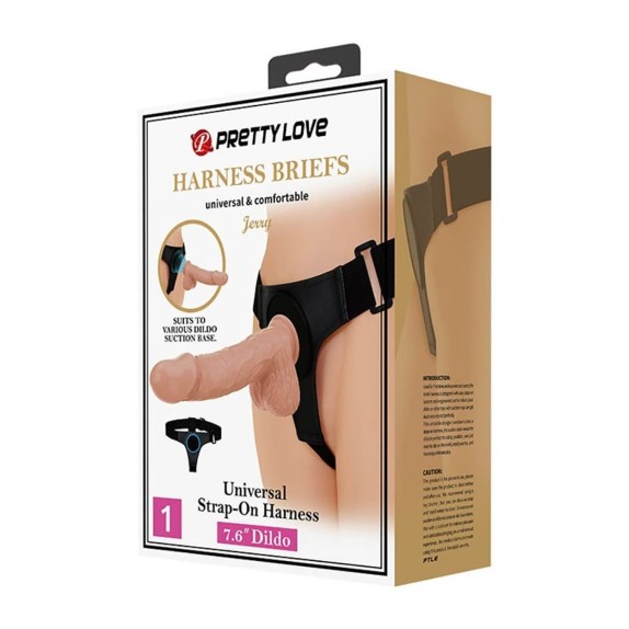 STRAP-ON FALLO INDOSSABILE PER DONNA 22 CM CON BASE A VENTOSA JERRY