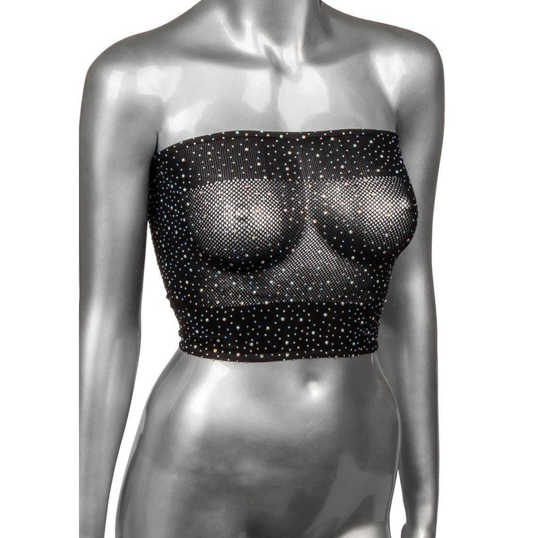 TOP A FASCIA IN RETE CON STRASS RADIANCE