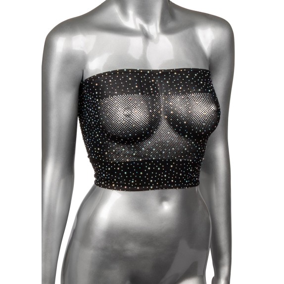 TOP A FASCIA IN RETE CON STRASS RADIANCE