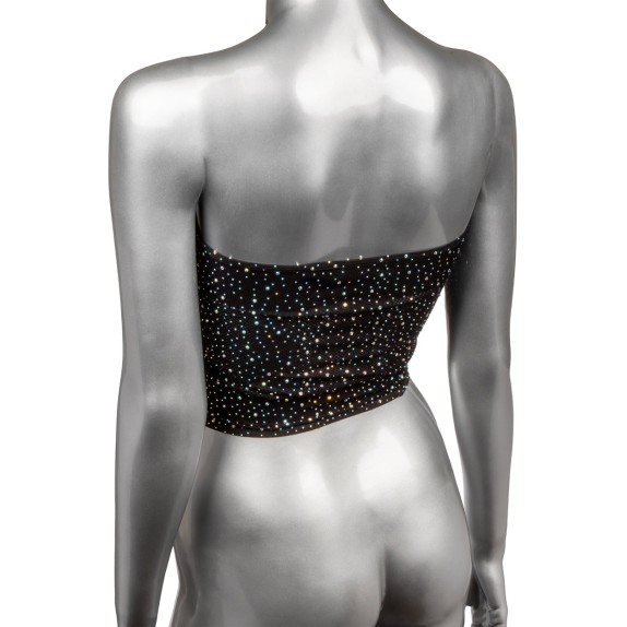 TOP A FASCIA IN RETE CON STRASS EFFETTO VEDO-NON-VEDO RADIANCE