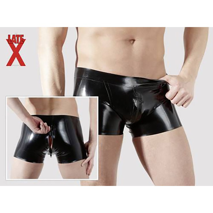 PANTALONCINO IN LATEX PER UOMO CON CERNIERA