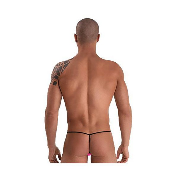 STRING UOMO SEXY IN PVC ROSA FLUORESCENTE