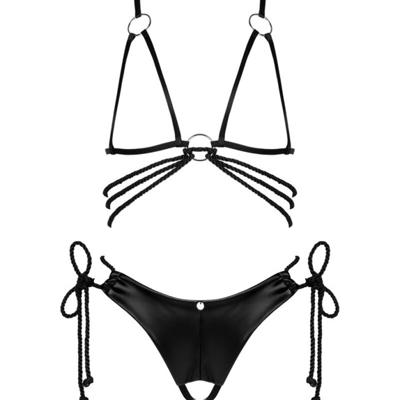 copy of SET 2 PEZZI REGGISENO COPPE APERTE E PERIZOMA CON INTRECCI E CORDE MORBIDE CORDELLIS