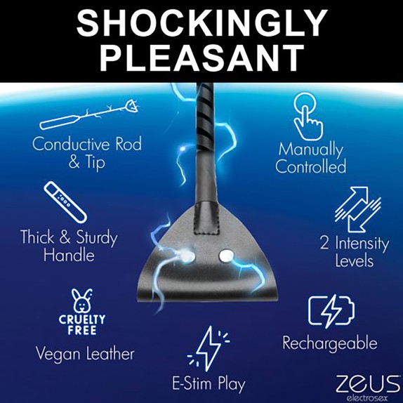 E-STIM CROP FRUSTINO PER ELETTROSTIMOLAZIONE SEX TOY RICARICABILE ZEUS