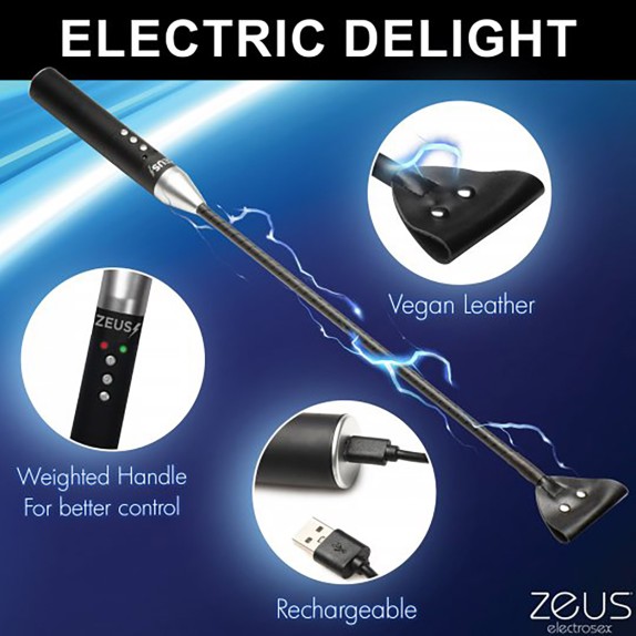 E-STIM CROP FRUSTINO PER ELETTROSTIMOLAZIONE SEX TOY RICARICABILE ZEUS