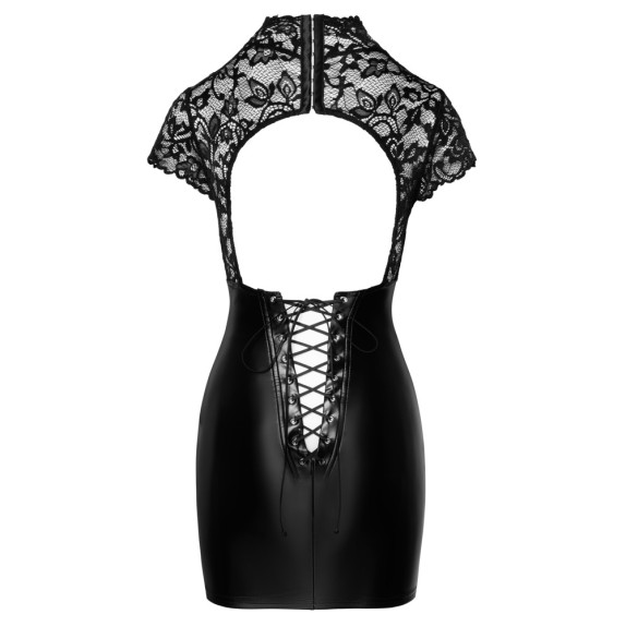 copy of MINI ABITO SEXY PER DONNA IN SPANDEX E PIZZO CON SCHIENA APERTA NOIR