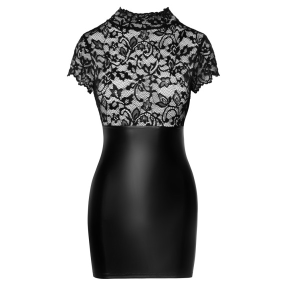 copy of MINI ABITO SEXY PER DONNA IN SPANDEX E PIZZO CON SCHIENA APERTA NOIR