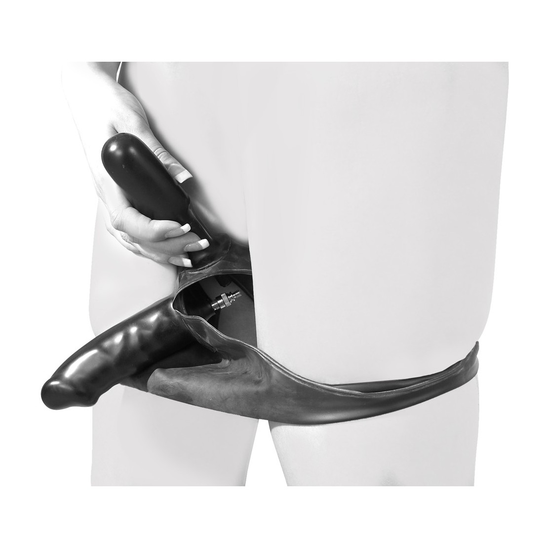 MUTANDINA IN LATEX CON DOPPIO DILDO GONFIABILE...