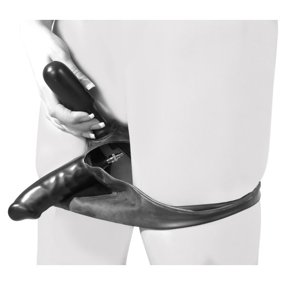 MUTANDINA IN LATEX CON DOPPIO DILDO GONFIABILE SEPARATAMENTE