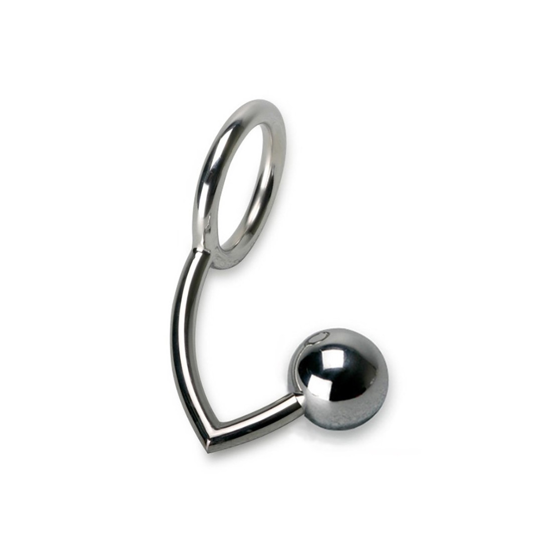 ANELLO PER PENE CON PALLINA ANALE IN ACCIAIO