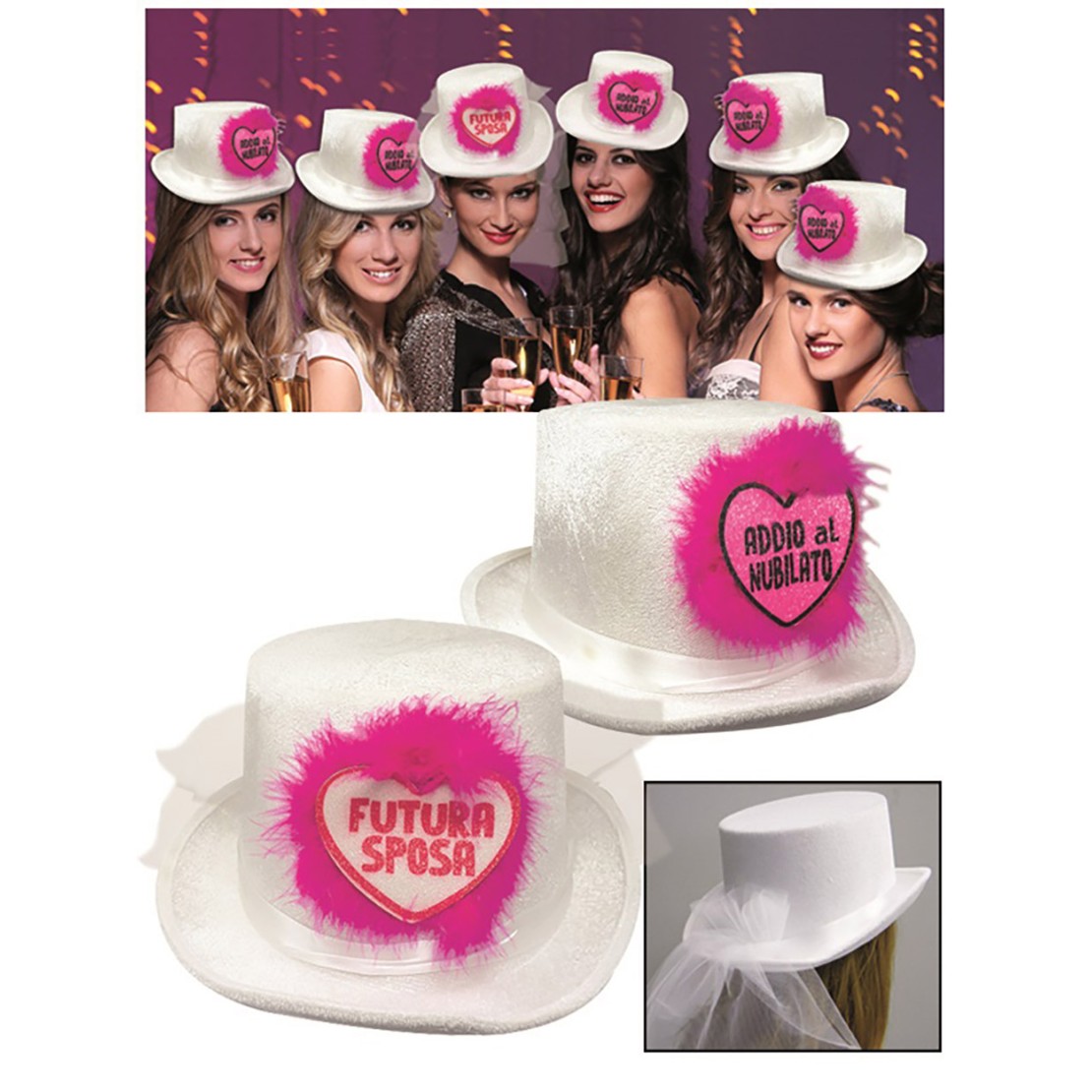 SET 6 CAPPELLI STILE COWGIRL BIANCHI PER ADDIO...
