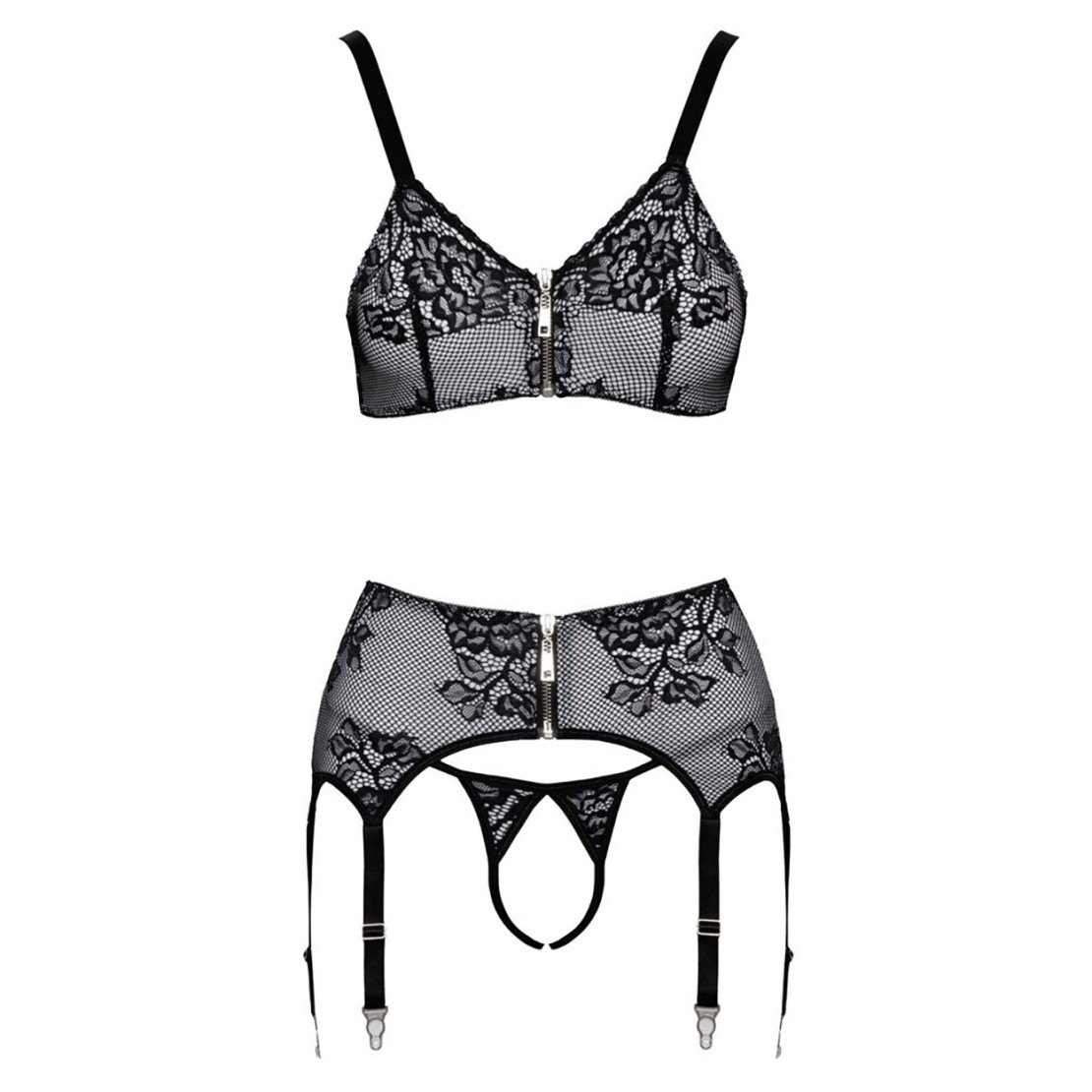 SET 3 PEZZI COMPLETO INTIMO SEXY APERTO...