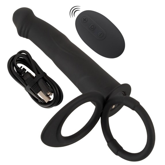 VIBRATORE A FALLO CON ANELLI PER LA DOPPIA PENETRAZIONE DI PICCOLE DIMENSIONI
