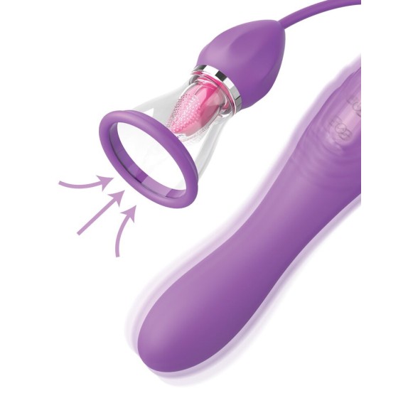 copy of VIBRATORE VAGINALE 3IN1 CON LINGUA E POMPETTA PER SUZIONE AUTOMATICA