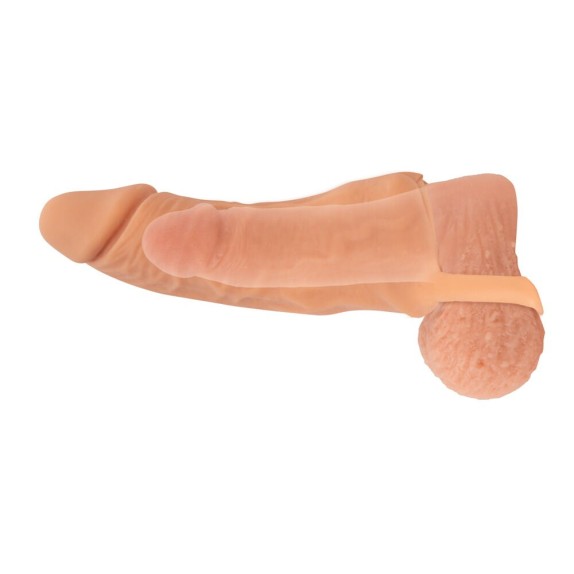 PROLUNGA E MASTURBATORE 2IN1 PER UOMO CON ANELLO MEDIUM O LARGE