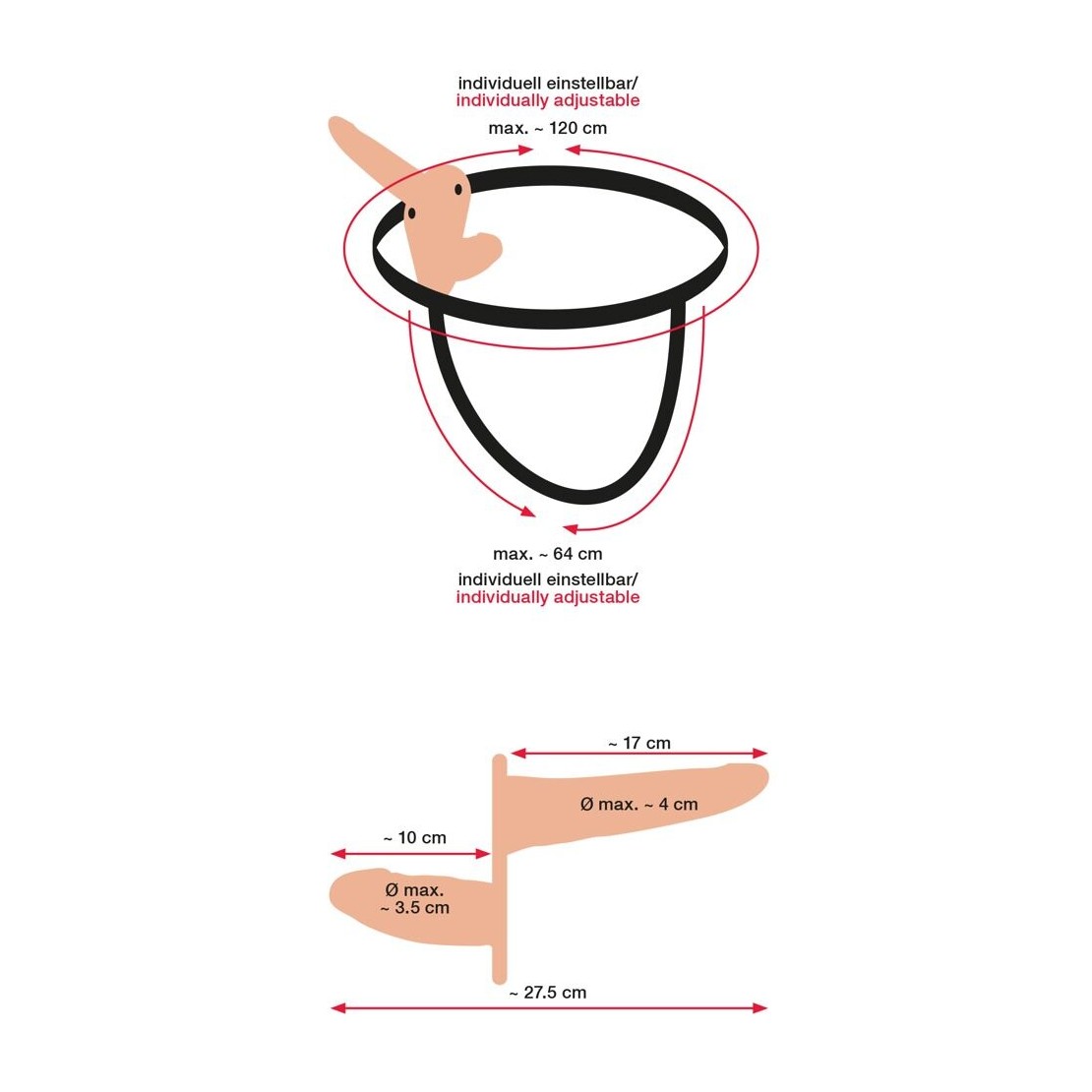 STRAP-ON VIBRANTE PER DONNA SEX TOY DOPPIO DILDO