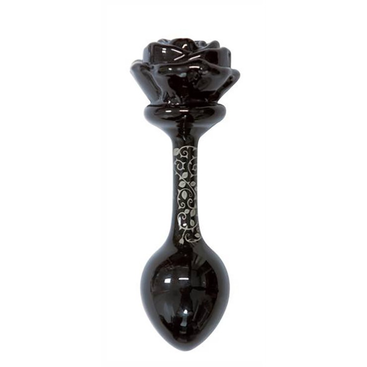 TAPPO ANALE IN VETRO SEX TOY CON GAMBO E FIORE