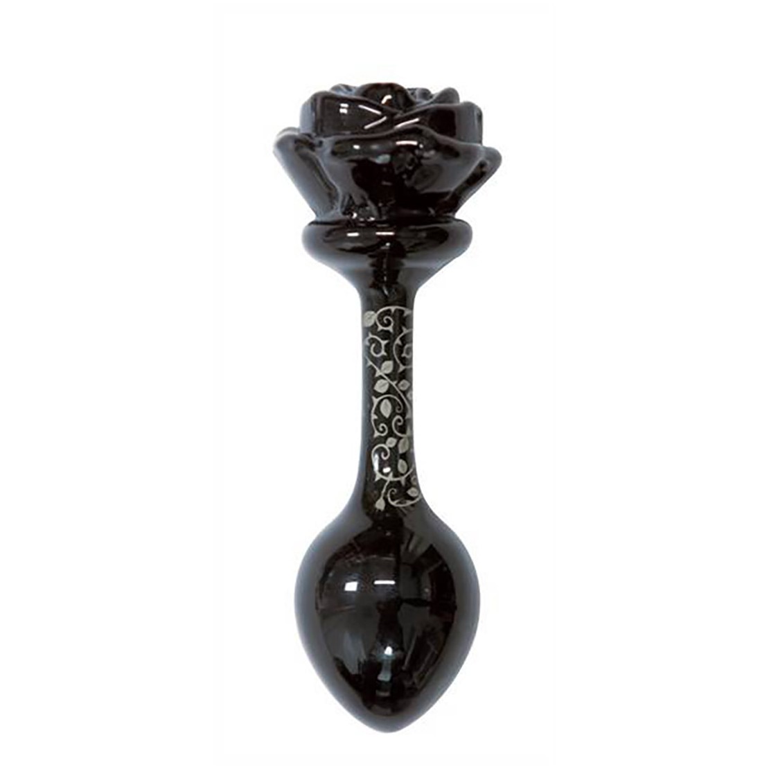 TAPPO ANALE IN VETRO SEX TOY CON GAMBO E FIORE