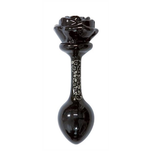 TAPPO ANALE IN VETRO SEX TOY CON GAMBO E FIORE