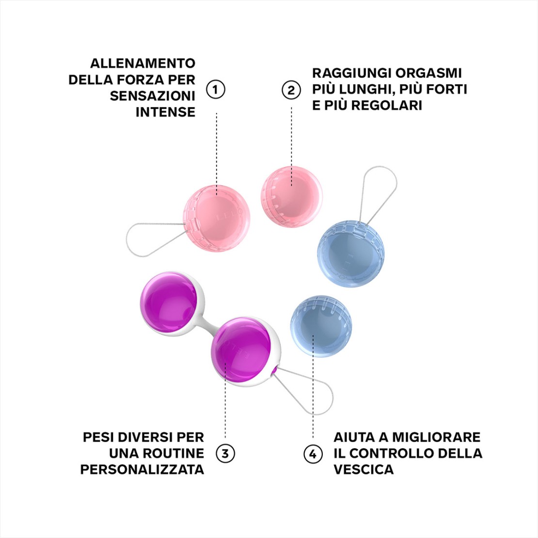 LELO LUNA BEADS GRANDI 4 PALLINE VAGINALI