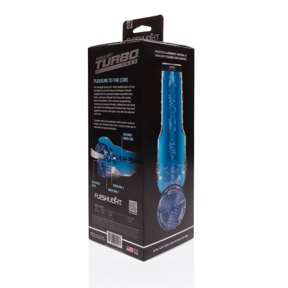 FLESHLIGHT TURBO CORE TRASPARENTE CON CANALE STRETTO E ANELLI INTERNI