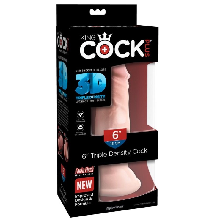 DILDO MORBIDO 15 CM TRIPLA DENSITA' CON VENTOSA KING COCK