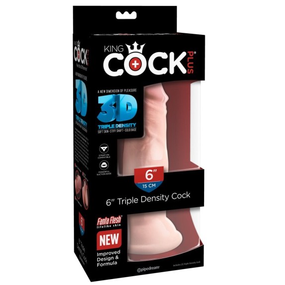 DILDO MORBIDO 15 CM TRIPLA DENSITA' CON VENTOSA KING COCK