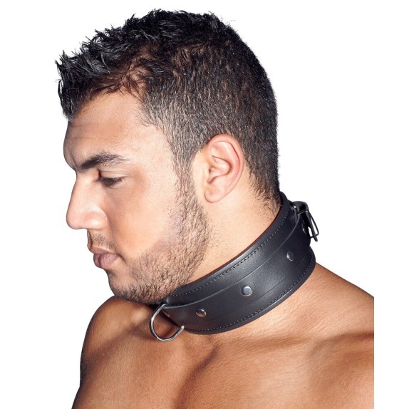COLLARE ALTO SEXY IN CUOIO REGOLABILE CON FIBBIA