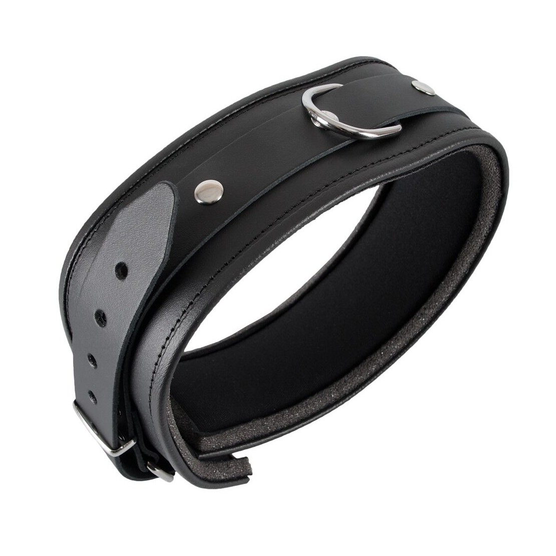 COLLARE ALTO SEXY IN CUOIO REGOLABILE CON FIBBIA