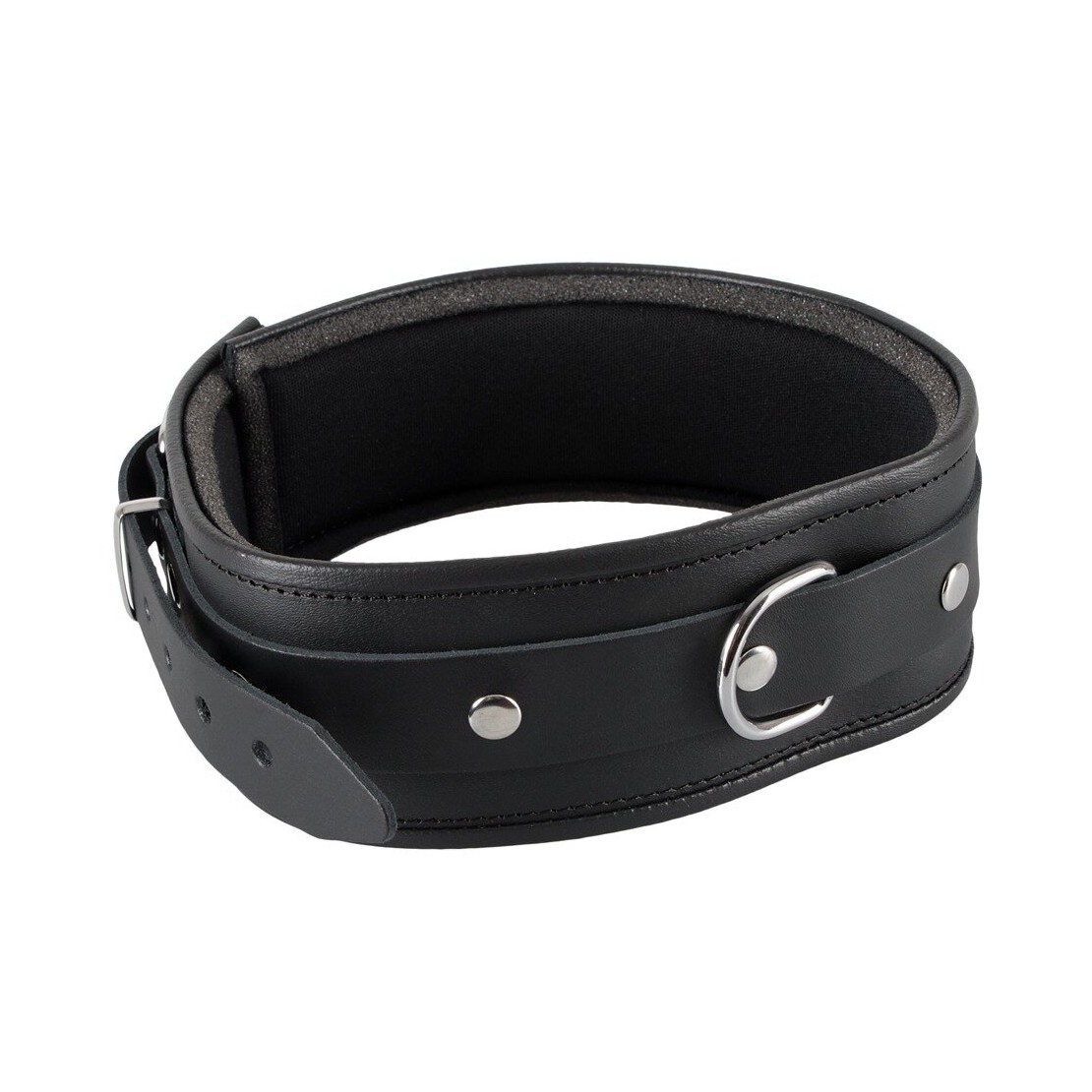 COLLARE ALTO SEXY IN CUOIO REGOLABILE CON FIBBIA