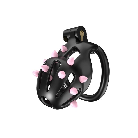 CINTURA DI CASTITA' PER UOMO CON SPUNTE STIMOLANTI E ANELLI COCK RING FLEXISPIKE