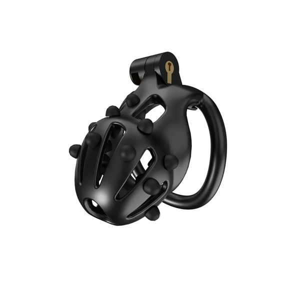 CINTURA DI CASTITA' PER UOMO CON SPUNTE STIMOLANTI E ANELLI COCK RING FLEXISPIKE