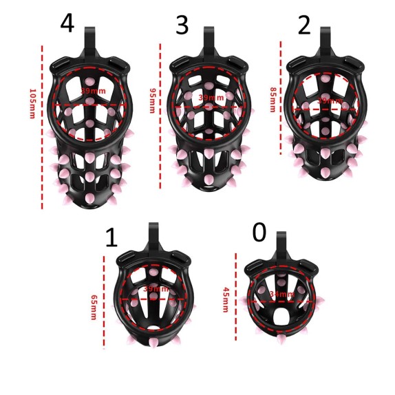CINTURA DI CASTITA' PER UOMO CON SPUNTE STIMOLANTI E ANELLI COCK RING FLEXISPIKE