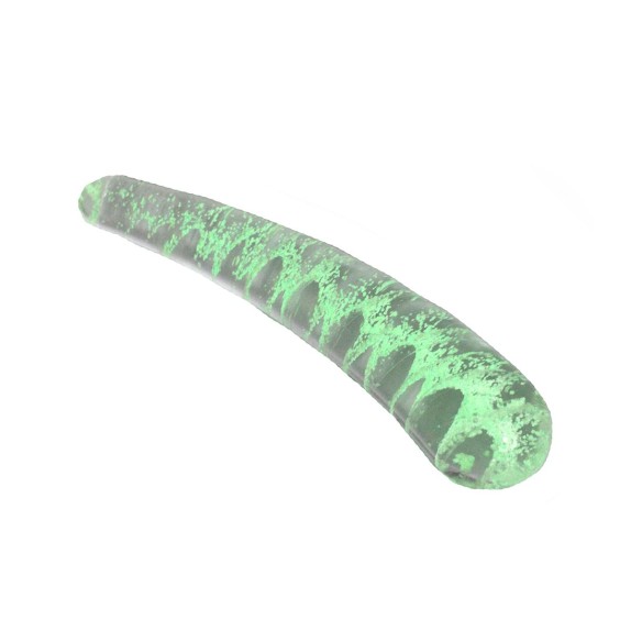 DILDO LISCIO CURVO IN VETRO SEX TOY GLOW IN THE DARK