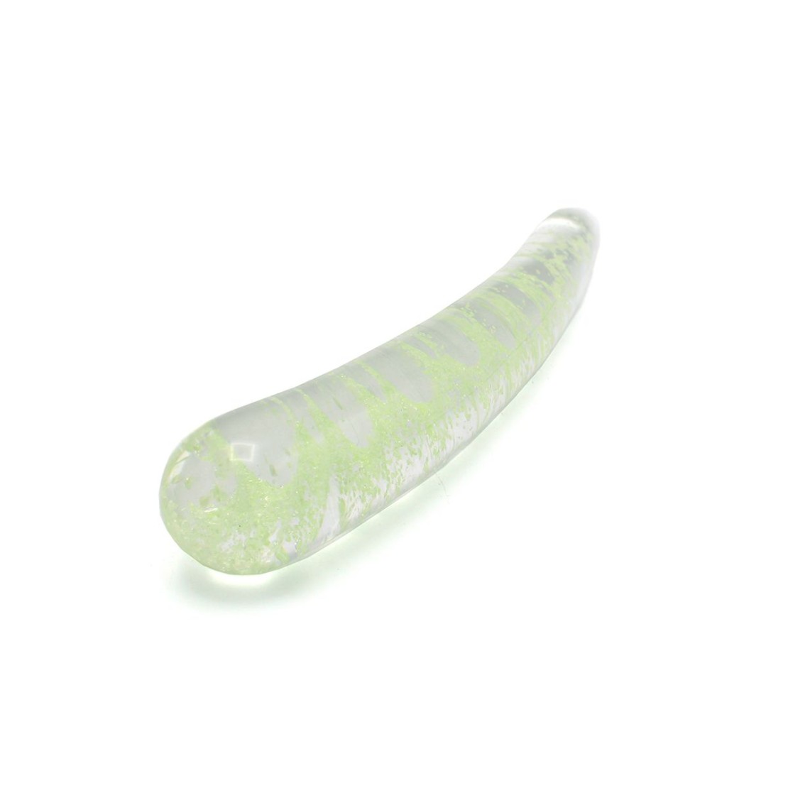 DILDO LISCIO CURVO IN VETRO SEX TOY GLOW IN THE...