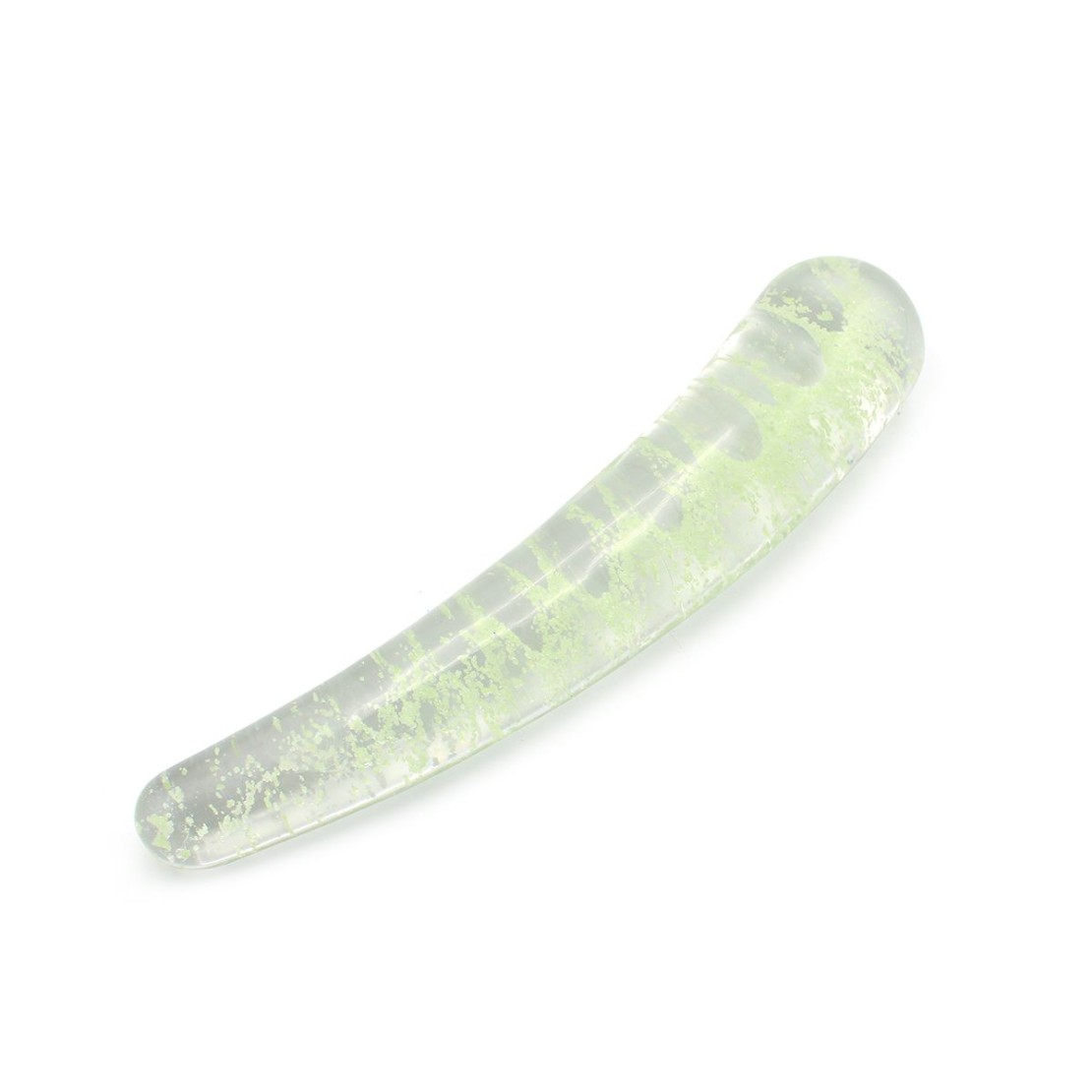 DILDO LISCIO CURVO IN VETRO SEX TOY GLOW IN THE...