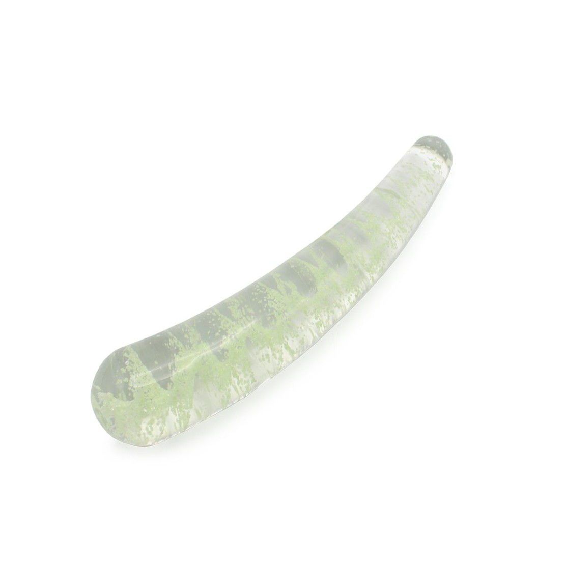 DILDO LISCIO CURVO IN VETRO SEX TOY GLOW IN THE...